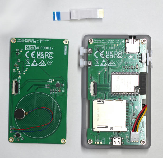 The back of the faceplate pcb, next to the front of the mainboard pcb