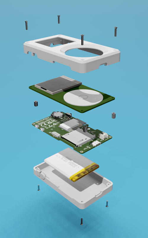 A pretty 3D rendering of the back of the Tangara board with some components placed. There's a lot of little very packed components!